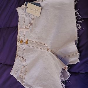 Light wash denim shorts